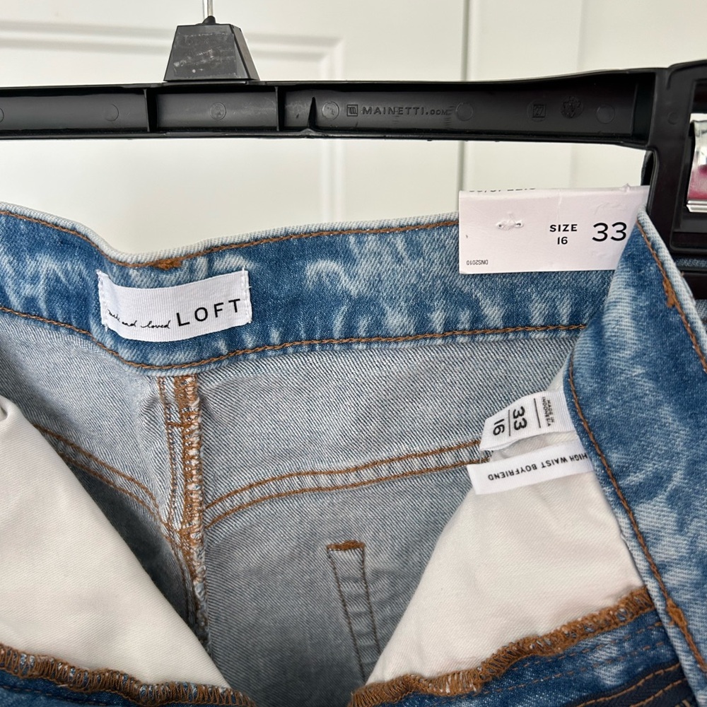 LOFT NWT Distressed 90’s Style Relaxed High Waist Boyfriend Jeans - Picture 4 of 6